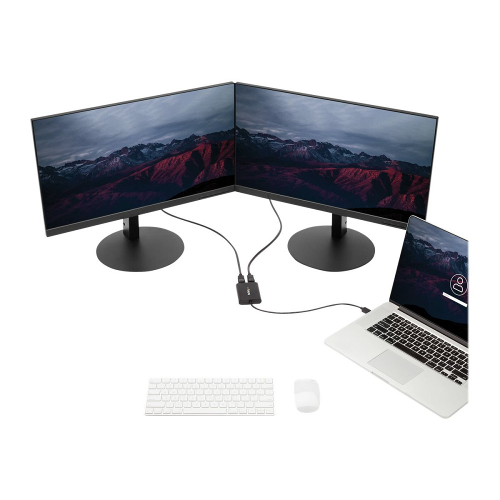 Produktbild för StarTech USB 3.0 till Dual DisplayPort-adapter - 4K 60 Hz - DisplayPort-adapter - USB typ A till DisplayPort - 30 cm