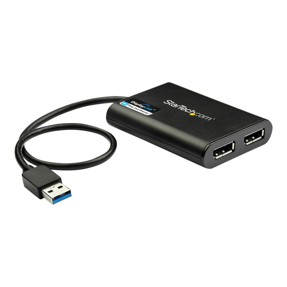 Produktbild för StarTech USB 3.0 till Dual DisplayPort-adapter - 4K 60 Hz - DisplayPort-adapter - USB typ A till DisplayPort - 30 cm