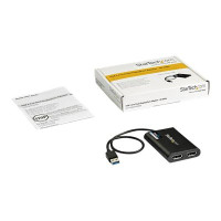 Produktbild för StarTech USB 3.0 till Dual DisplayPort-adapter - 4K 60 Hz - DisplayPort-adapter - USB typ A till DisplayPort - 30 cm