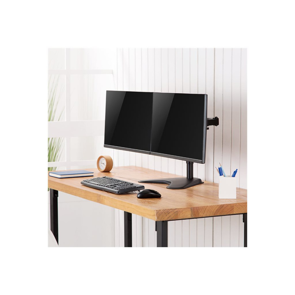 Produktbild för LogiLink ställ - justerbar arm - för 2 LCD-bildskärmar - svart