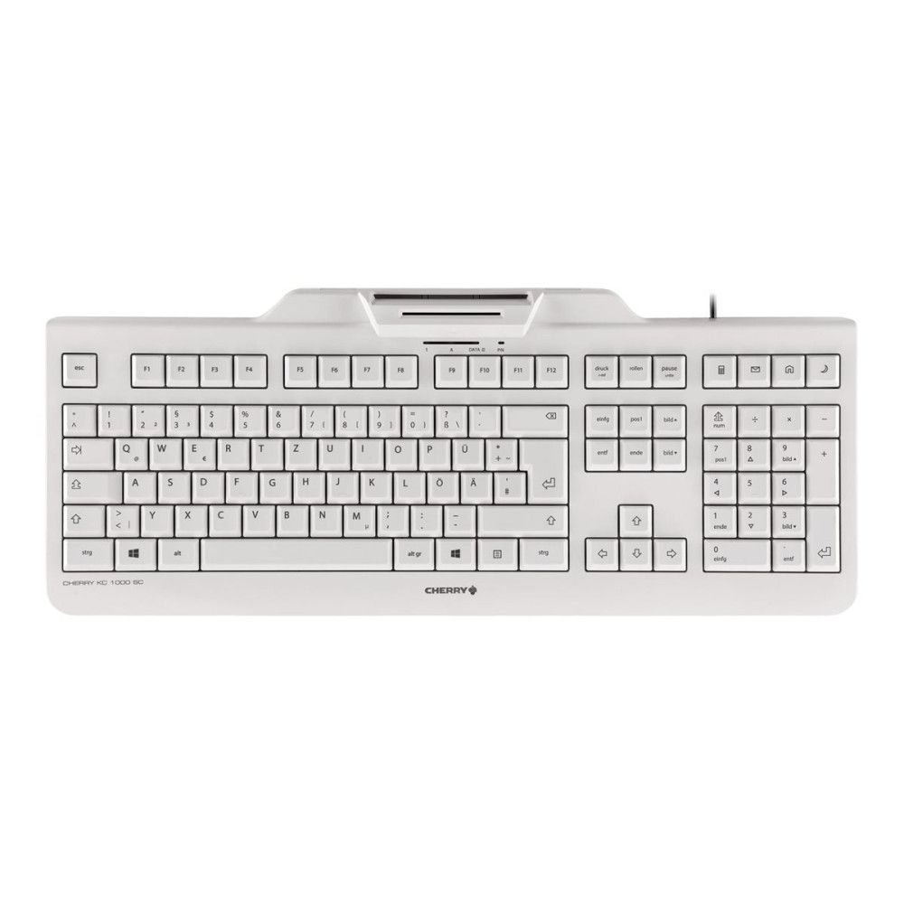 Produktbild för CHERRY KC 1000 SC - tangentbord - tysk - blekgrå Inmatningsenhet