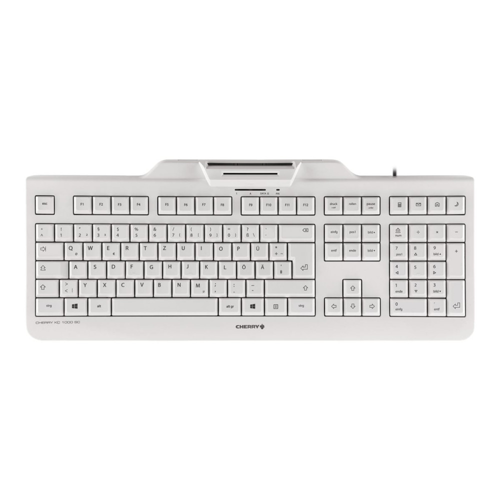Produktbild för CHERRY KC 1000 SC - tangentbord - tysk - blekgrå Inmatningsenhet