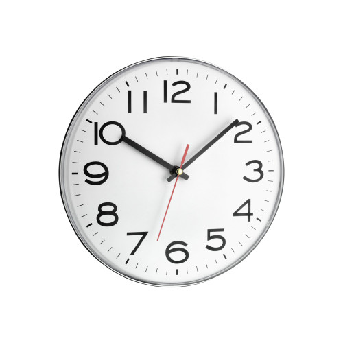 TFA Dostmann TFA - klocka - kvarts - väggmonterbar - 28 cm - vit, silver