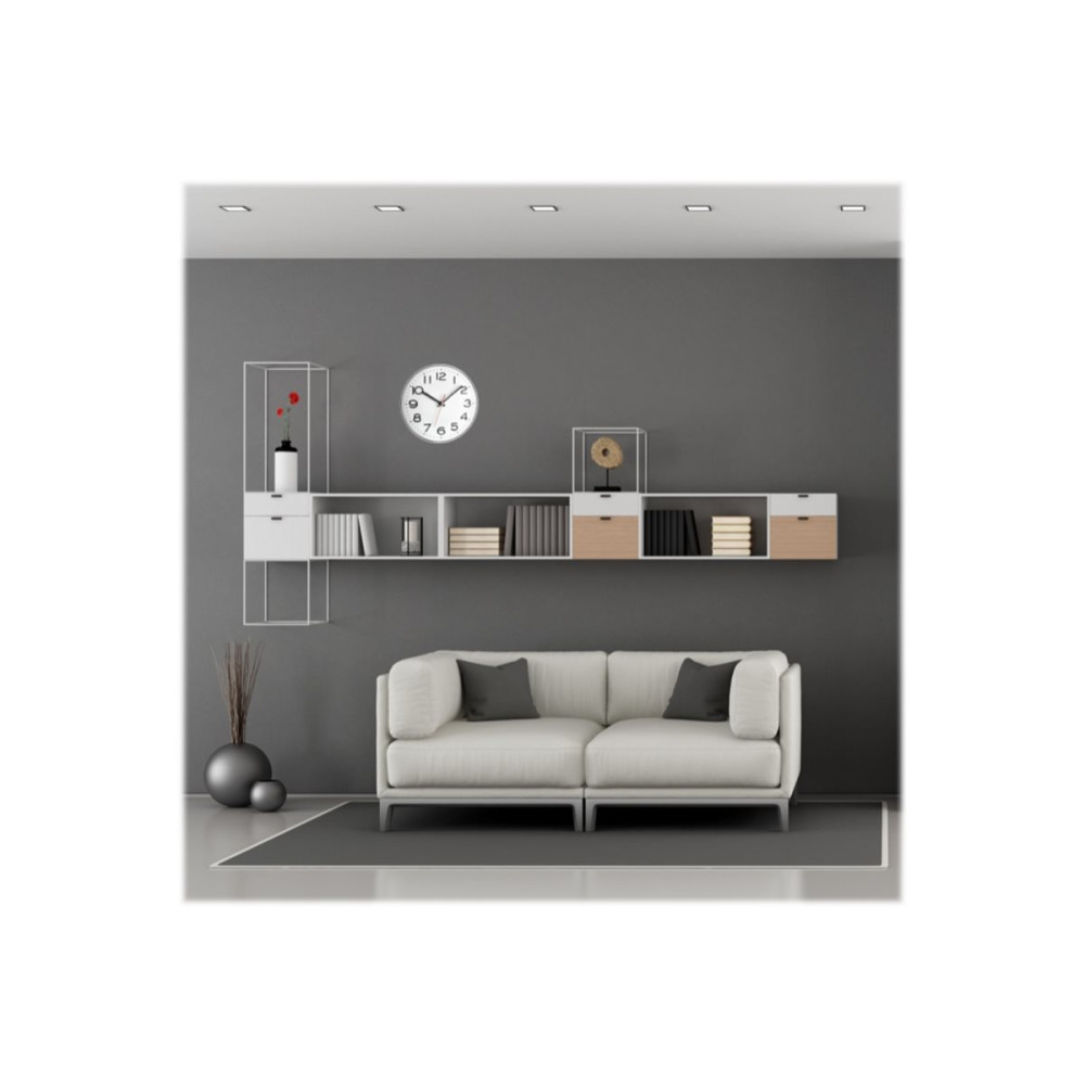 Produktbild för TFA - klocka - kvarts - väggmonterbar - 28 cm - vit, silver