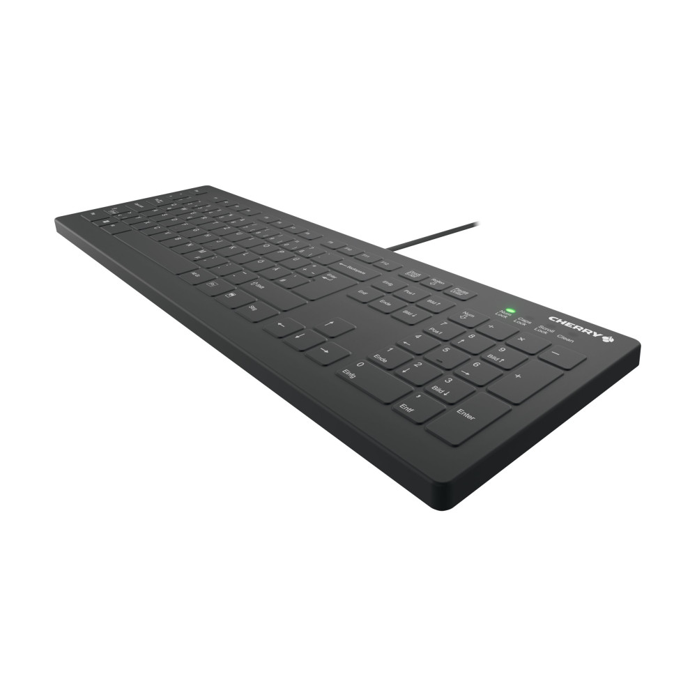 Produktbild för Contour Active Key QuickClean AK-C8112 - tangentbord - medicinsk, hygienisk design - 100% full size - QWERTZ - tysk - svart Inmatningsenhet
