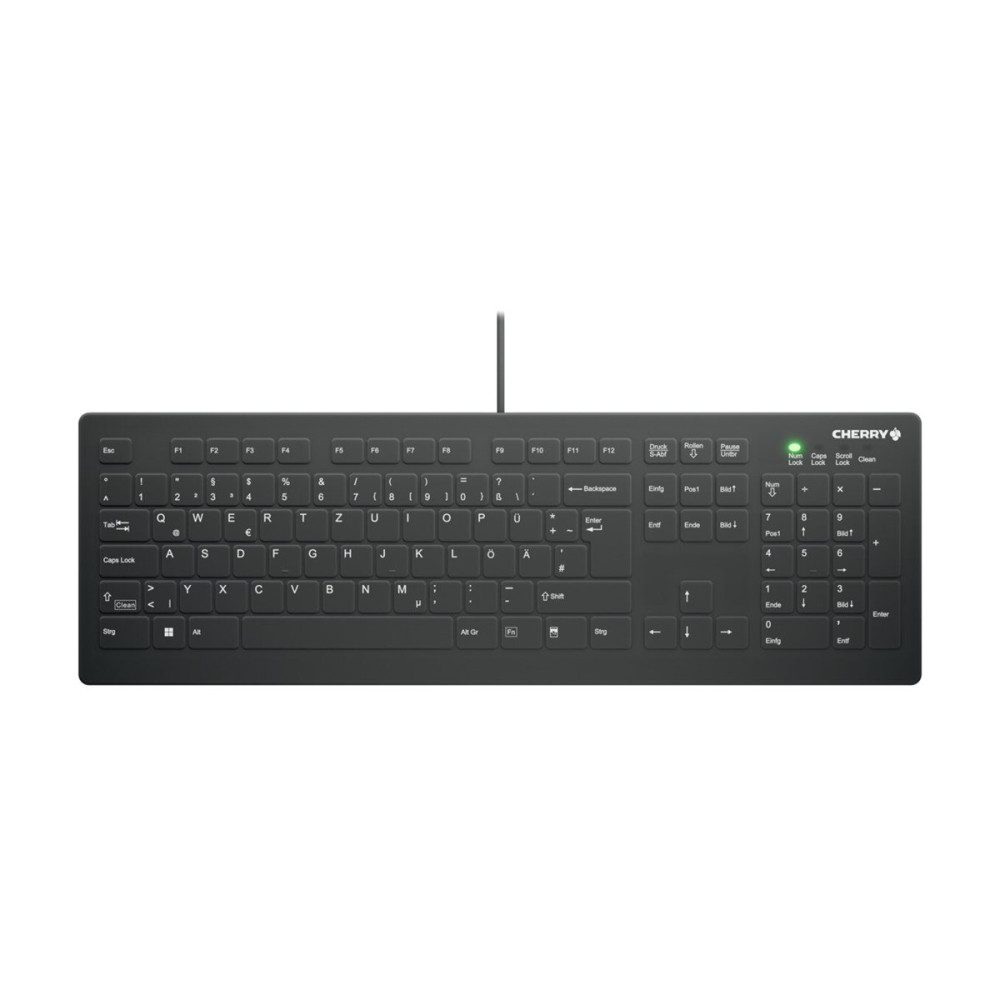 Produktbild för Contour Active Key QuickClean AK-C8112 - tangentbord - medicinsk, hygienisk design - 100% full size - QWERTZ - tysk - svart Inmatningsenhet