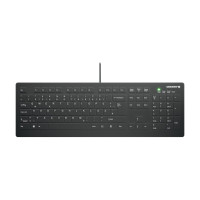 Produktbild för Contour Active Key QuickClean AK-C8112 - tangentbord - medicinsk, hygienisk design - 100% full size - QWERTZ - tysk - svart Inmatningsenhet