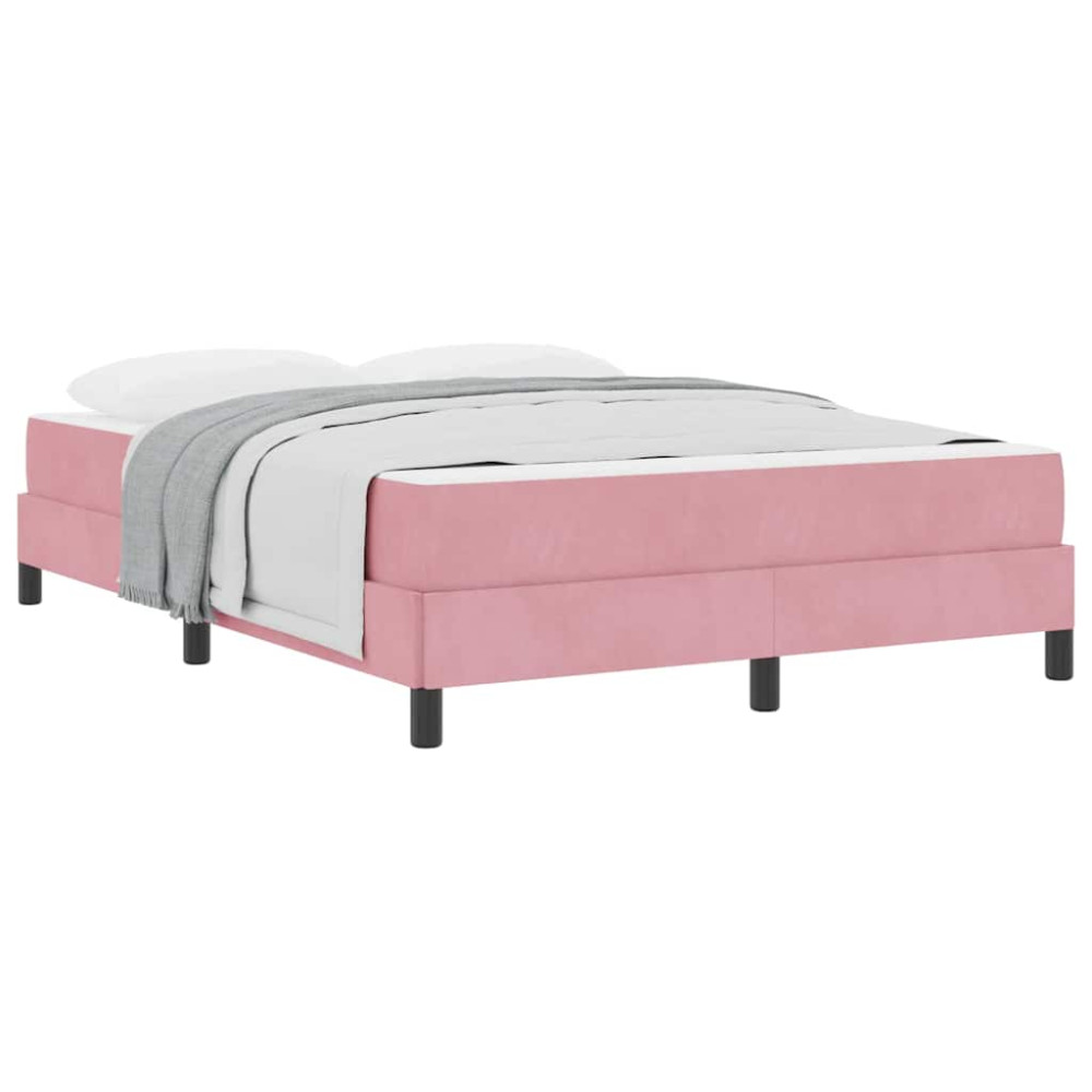 Produktbild för Bäddfjäder med madrass Rosa 160 x 220 cm tyg