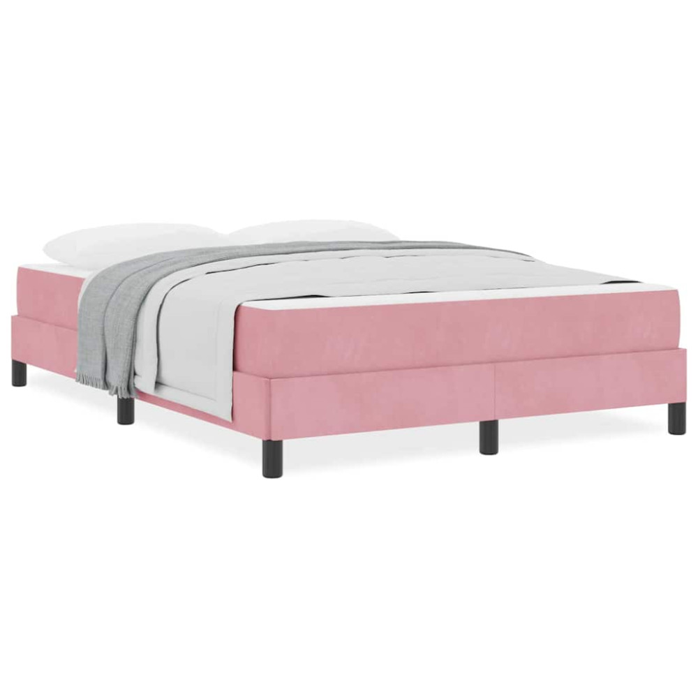 Produktbild för Bäddfjäder med madrass Rosa 160 x 220 cm tyg