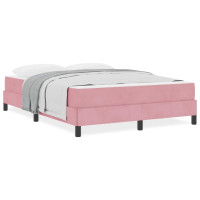 Produktbild för Bäddfjäder med madrass Rosa 160 x 220 cm tyg