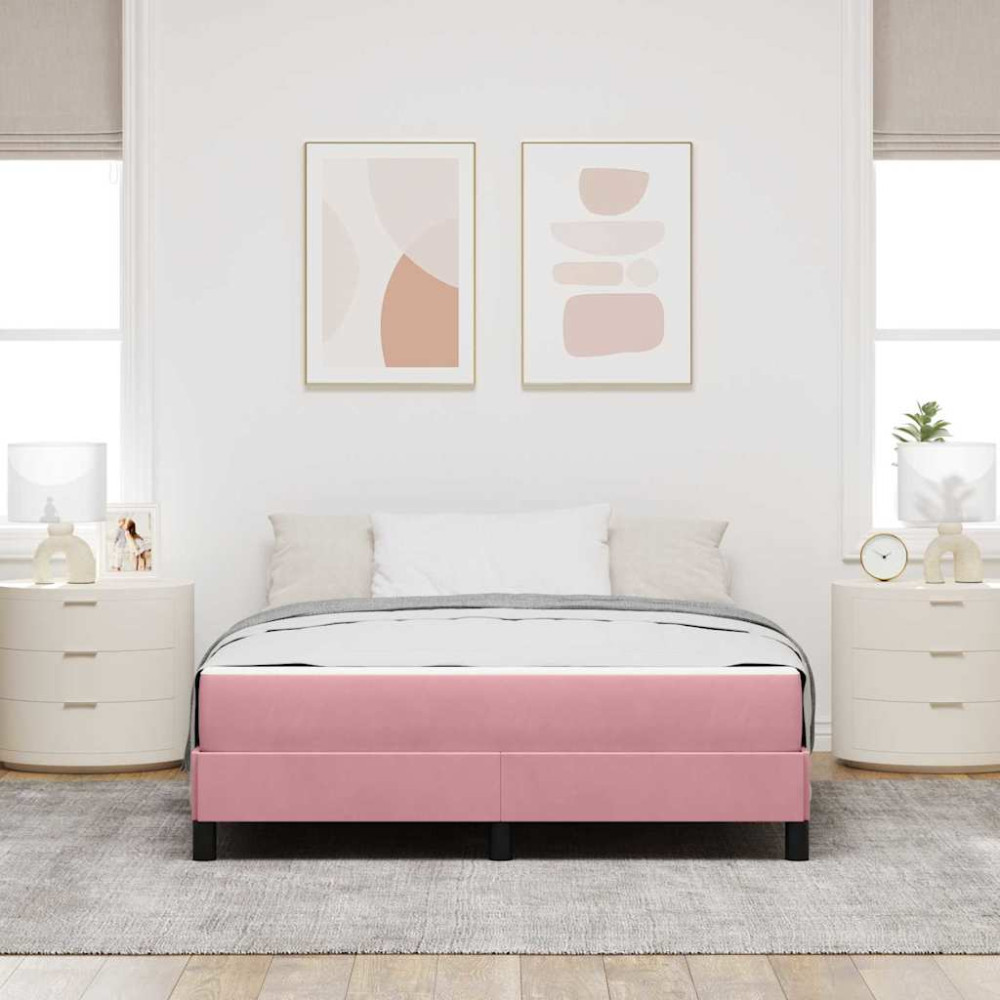 Produktbild för Bäddfjäder med madrass Rosa 160 x 220 cm tyg