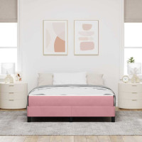 Produktbild för Bäddfjäder med madrass Rosa 160 x 220 cm tyg