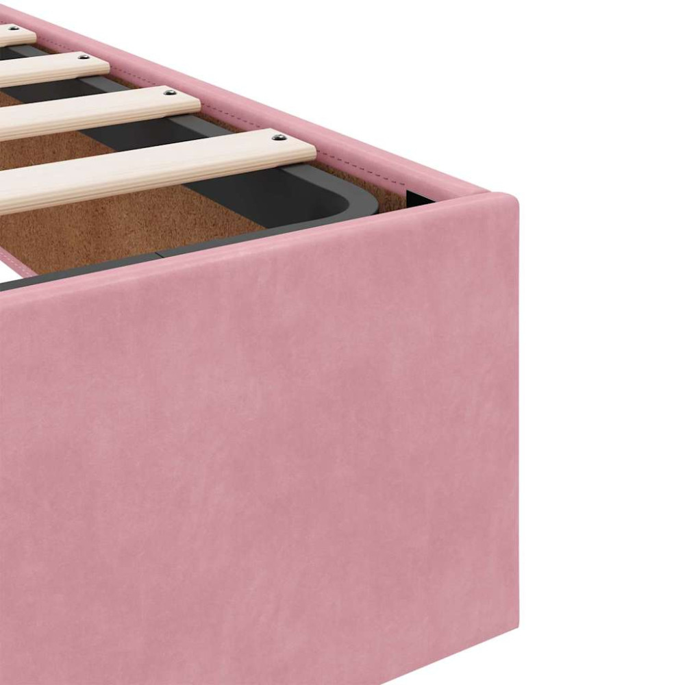 Produktbild för Sängram med madrass 2 pcs Rosa Sammet