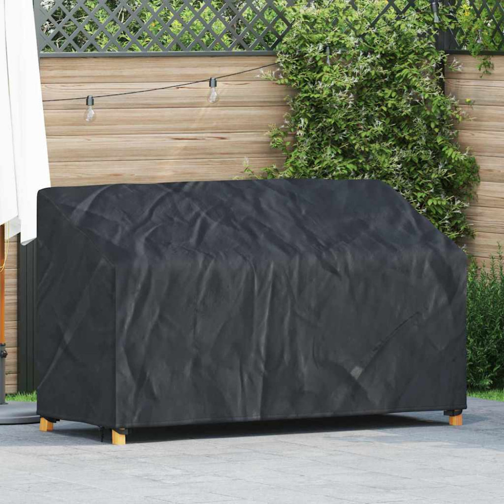 Produktbild för Trädgårdsbänkskydd Svart 165 x 70 x 65 / 94 cm 210D Oxford Tyg