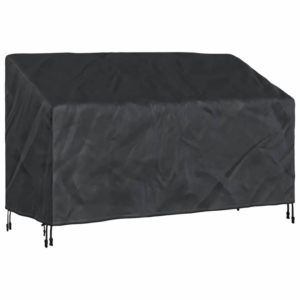 Produktbild för Trädgårdsbänkskydd Svart 165 x 70 x 65 / 94 cm 210D Oxford Tyg