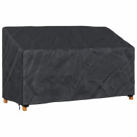 Produktbild för Trädgårdsbänkskydd Svart 165 x 70 x 65 / 94 cm 210D Oxford Tyg