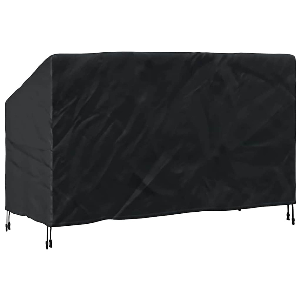 Produktbild för Trädgårdsbänkskydd Svart 165 x 70 x 65 / 94 cm 210D Oxford Tyg