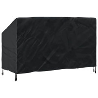 Produktbild för Trädgårdsbänkskydd Svart 165 x 70 x 65 / 94 cm 210D Oxford Tyg