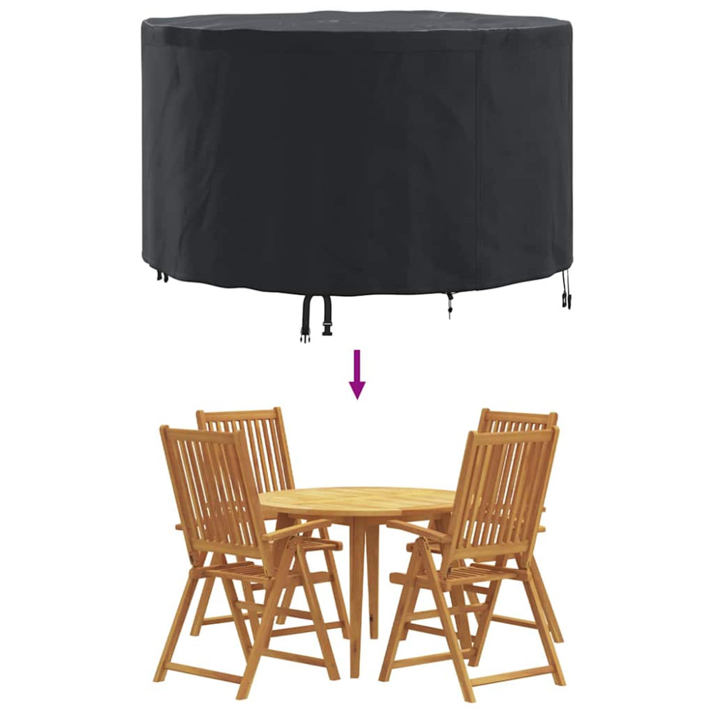 Produktbild för Möbelöverdrag Svart 128 x 128 x 71 cm 210D Oxford Tyg
