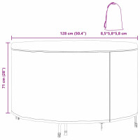 Produktbild för Möbelöverdrag Svart 128 x 128 x 71 cm 210D Oxford Tyg