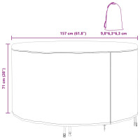 Produktbild för Möbelöverdrag Svart 157 x 157 x 71 cm 420D Oxford Tyg