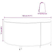 Produktbild för Möbelöverdrag Svart 182 x 182 x 71 cm 420D Oxford Tyg