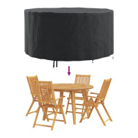 Produktbild för Möbelöverdrag Svart 182 x 182 x 85 cm 210D Oxford Tyg