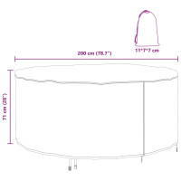 Produktbild för Möbelöverdrag Svart 200 x 200 x 71 cm 420D Oxford Tyg