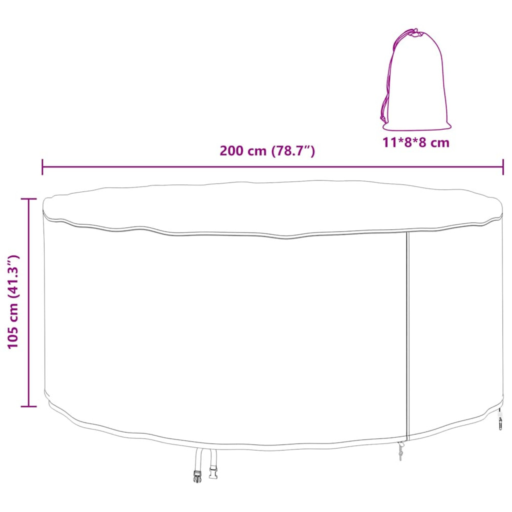 Produktbild för Möbelöverdrag Svart 200 x 200 x 105 cm 210D Oxford Tyg