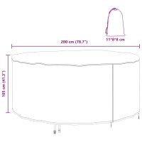 Produktbild för Möbelöverdrag Svart 200 x 200 x 105 cm 210D Oxford Tyg