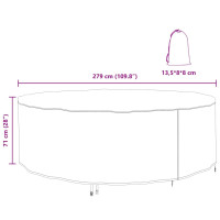 Produktbild för Möbelöverdrag Svart 279 x 279 x 71 cm 210D Oxford Tyg