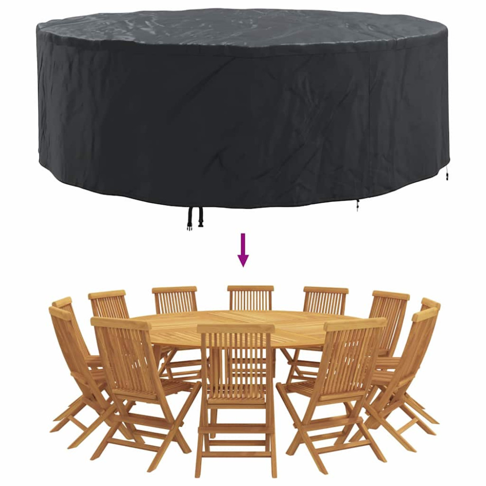 Produktbild för Möbelöverdrag Svart 279 x 279 x 105 cm 420D Oxford Tyg