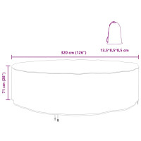 Produktbild för Möbelöverdrag Svart 320 x 320 x 71 cm 420D Oxford Tyg