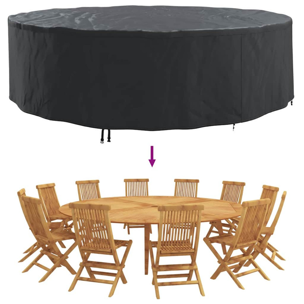 Produktbild för Möbelöverdrag Svart 320 x 320 x 85 cm 420D Oxford Tyg