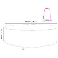 Produktbild för Möbelöverdrag Svart 320 x 320 x 85 cm 420D Oxford Tyg