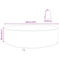 Produktbild för Möbelöverdrag Svart 320 x 320 x 105 cm 210D Oxford Tyg