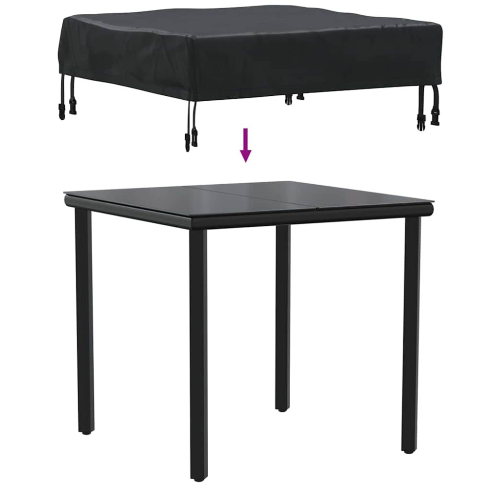 Produktbild för Bordskydd Enfärgad Svart 72 x 72 x 15 cm tyg