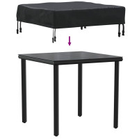 Produktbild för Bordskydd Enfärgad Svart 82 x 82 x 15 cm tyg