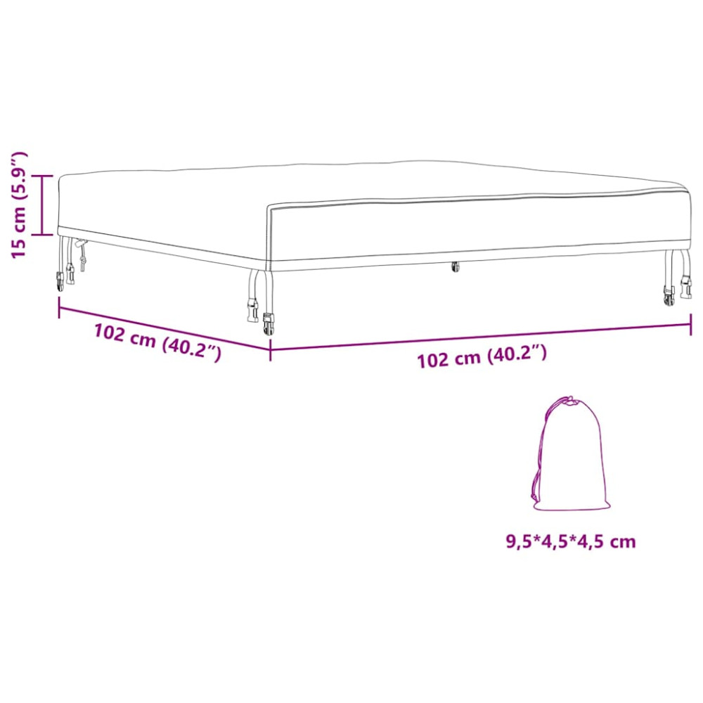 Produktbild för Bordskydd Enfärgad Svart 102 x 102 x 15 cm tyg