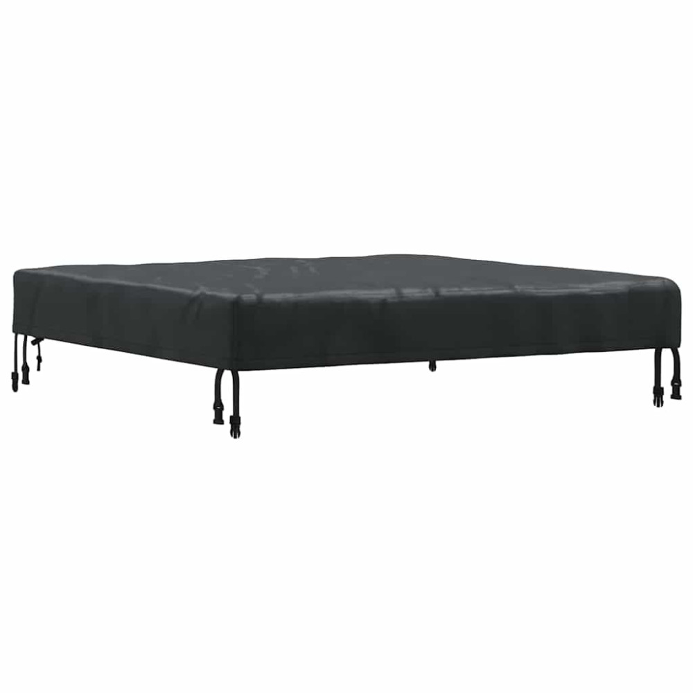 Produktbild för Bordskydd Enfärgad Svart 102 x 102 x 15 cm tyg