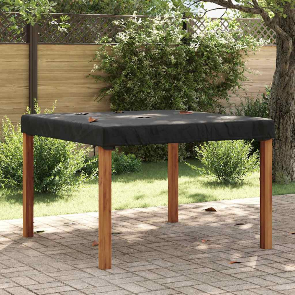 Produktbild för Bordskydd Enfärgad Svart 122 x 122 x 15 cm tyg
