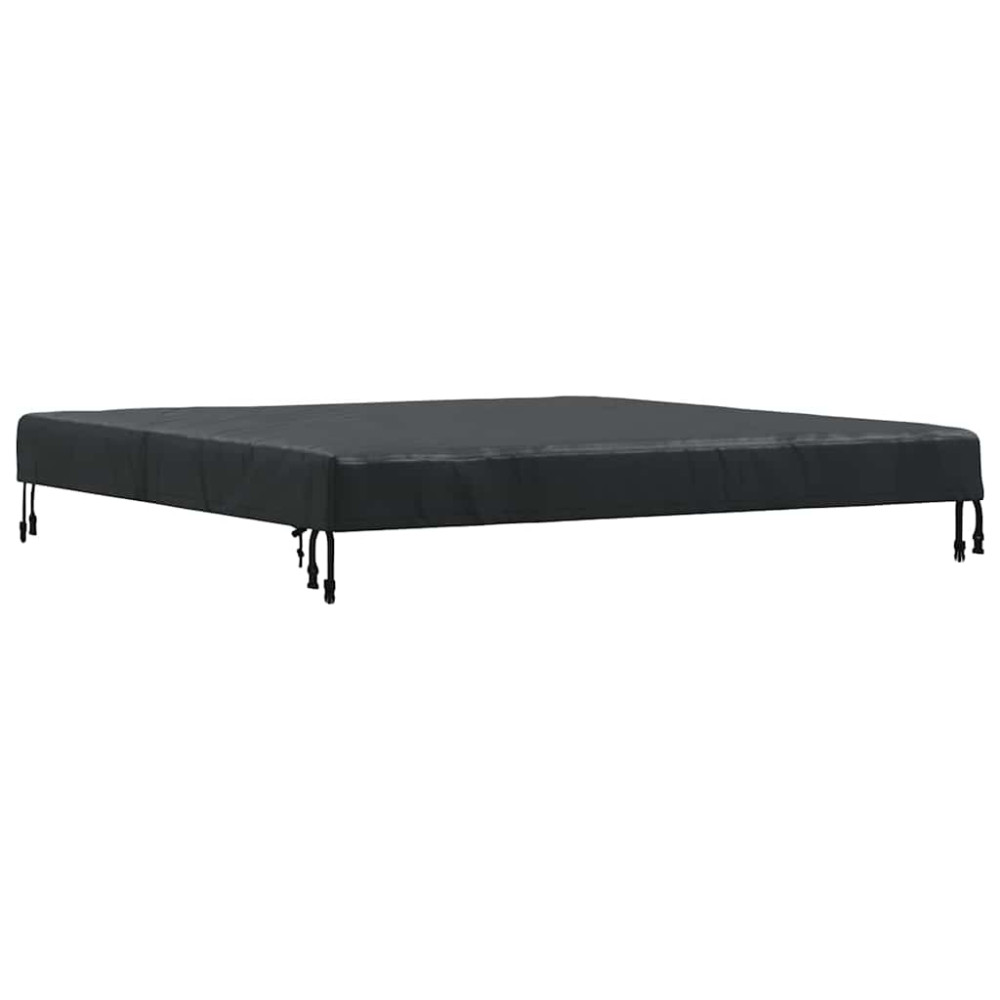 Produktbild för Bordskydd Enfärgad Svart 122 x 122 x 15 cm tyg