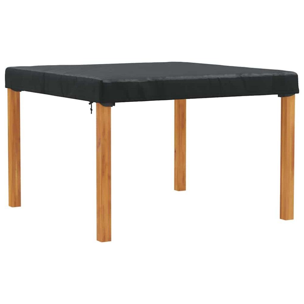 Produktbild för Bordskydd Enfärgad Svart 122 x 122 x 15 cm tyg