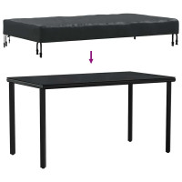 Produktbild för Bordskydd Enfärgad Svart 122 x 72 x 15 cm tyg