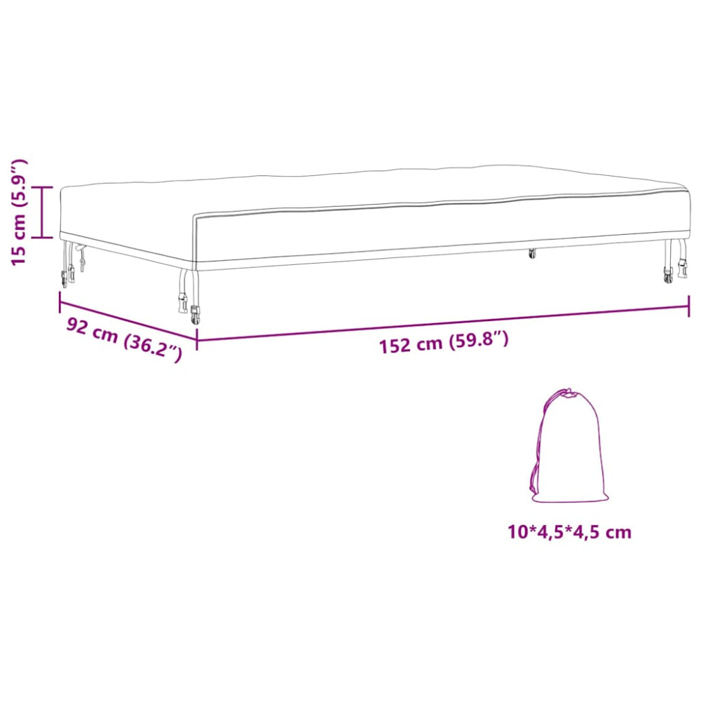 Produktbild för Bordskydd Enfärgad Svart 152 x 92 x 15 cm tyg