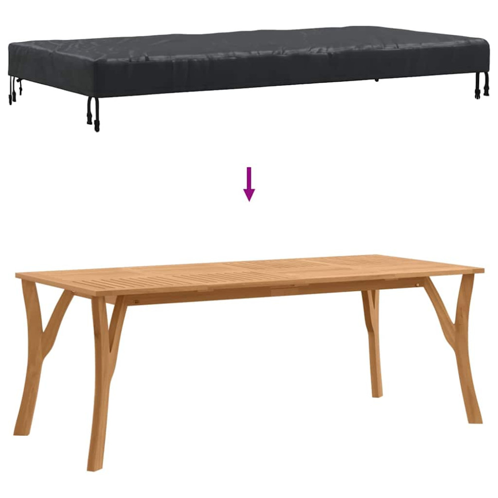 Produktbild för Bordskydd Enfärgad Svart 162 x 92 x 15 cm tyg