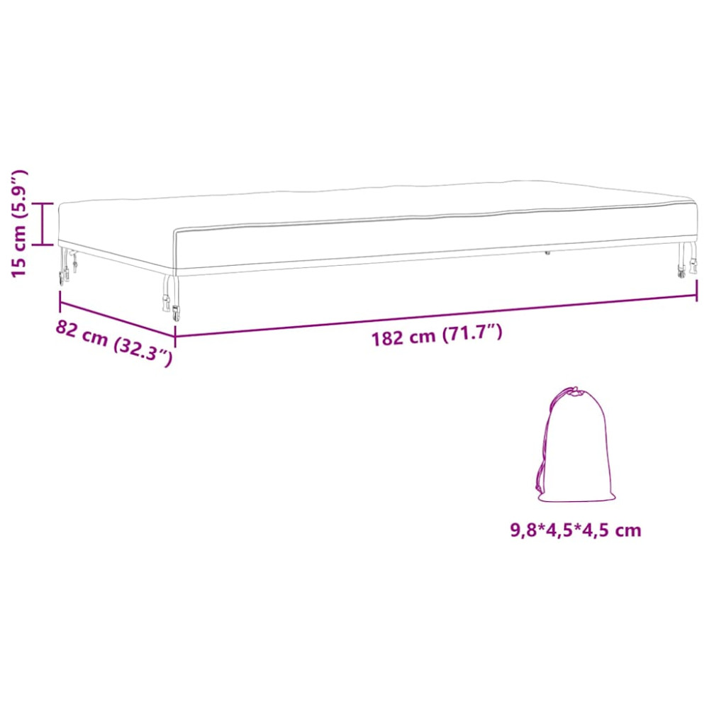 Produktbild för Bordskydd Enfärgad Svart 182 x 92 x 15 cm tyg