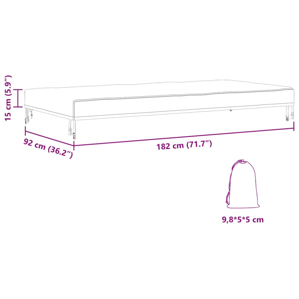 Produktbild för Bordskydd Enfärgad Svart 182 x 92 x 15 cm tyg