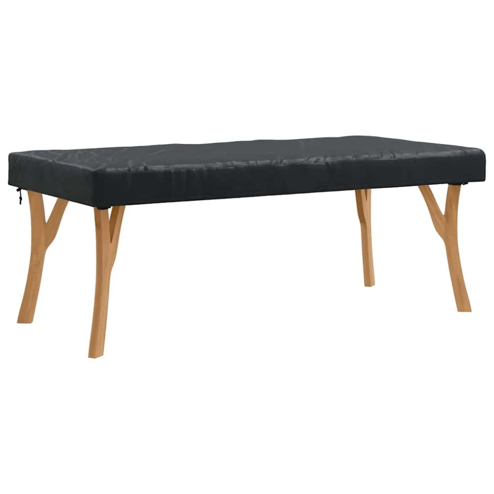 Produktbild för Bordskydd Enfärgad Svart 182 x 92 x 15 cm tyg