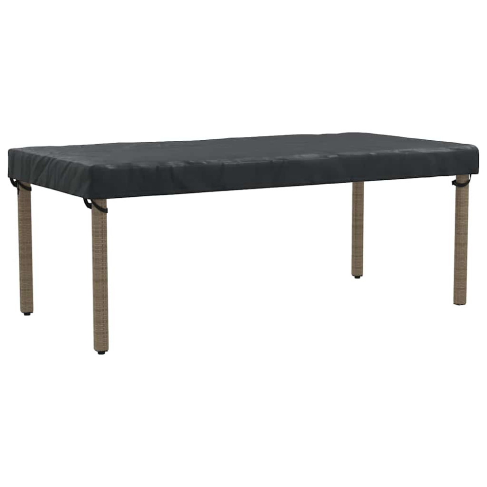 Produktbild för Bordskydd Enfärgad Svart 202 x 92 x 15 cm tyg